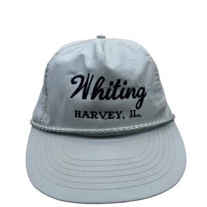 Vtg Designer Award Whiting Harvey IL Snapback Hat Light Blue‎ Rope Trucker Cap